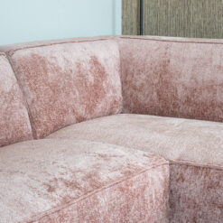 Hoekbank Memphis roze stof chenille rechts - Afbeelding 5
