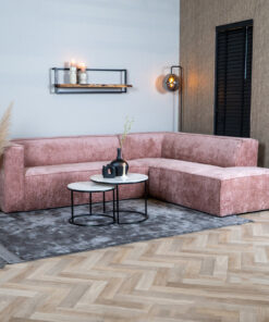 Alternative view of Hoekbank Memphis roze stof chenille rechts