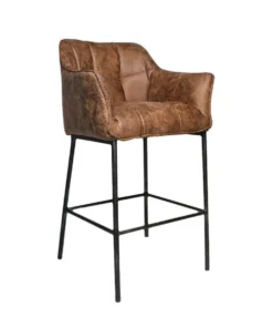 Industriële barstoel Aaron cognac 82 cm