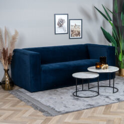 Velvet bank 2,5-zits Memphis blauw - Afbeelding 2