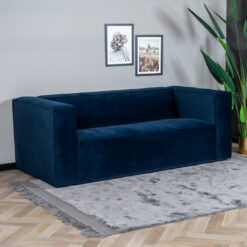Velvet bank 2,5-zits Memphis blauw - Afbeelding 3