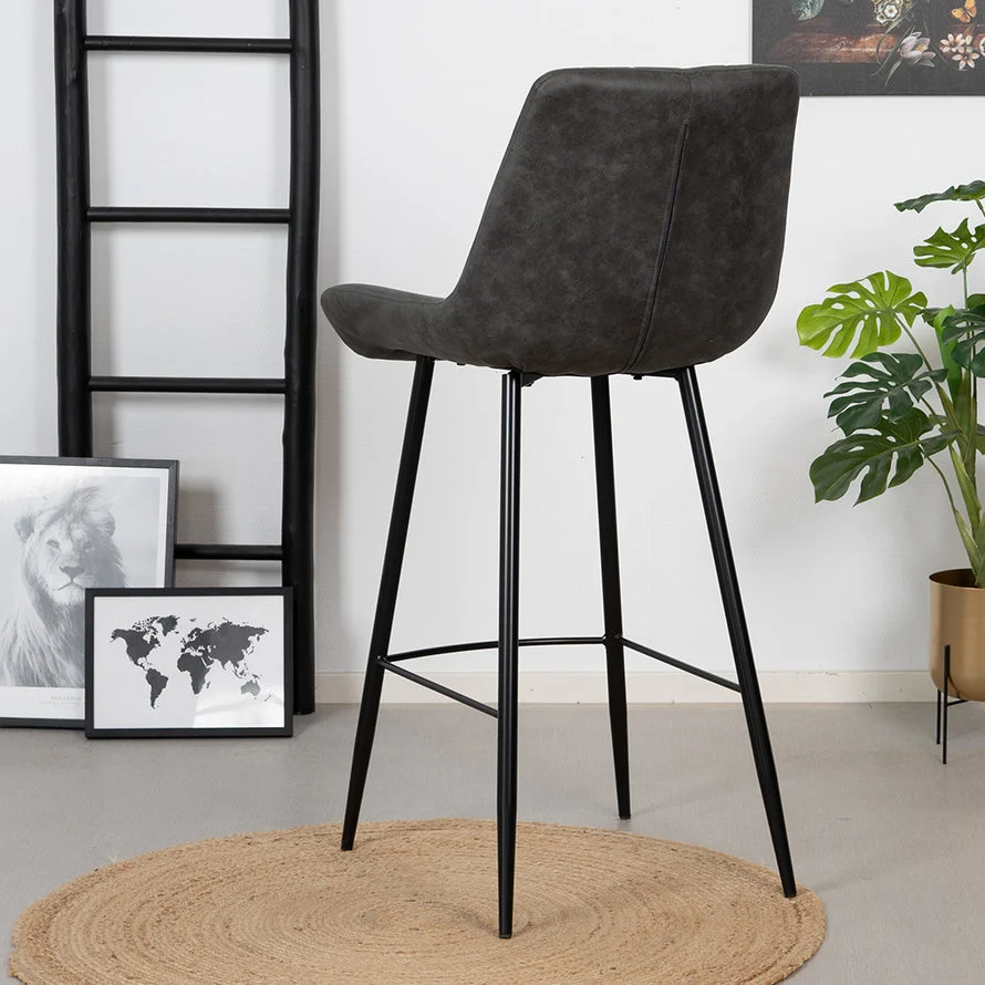 Industriële barkruk Brooke antraciet 72 cm - Afbeelding 6