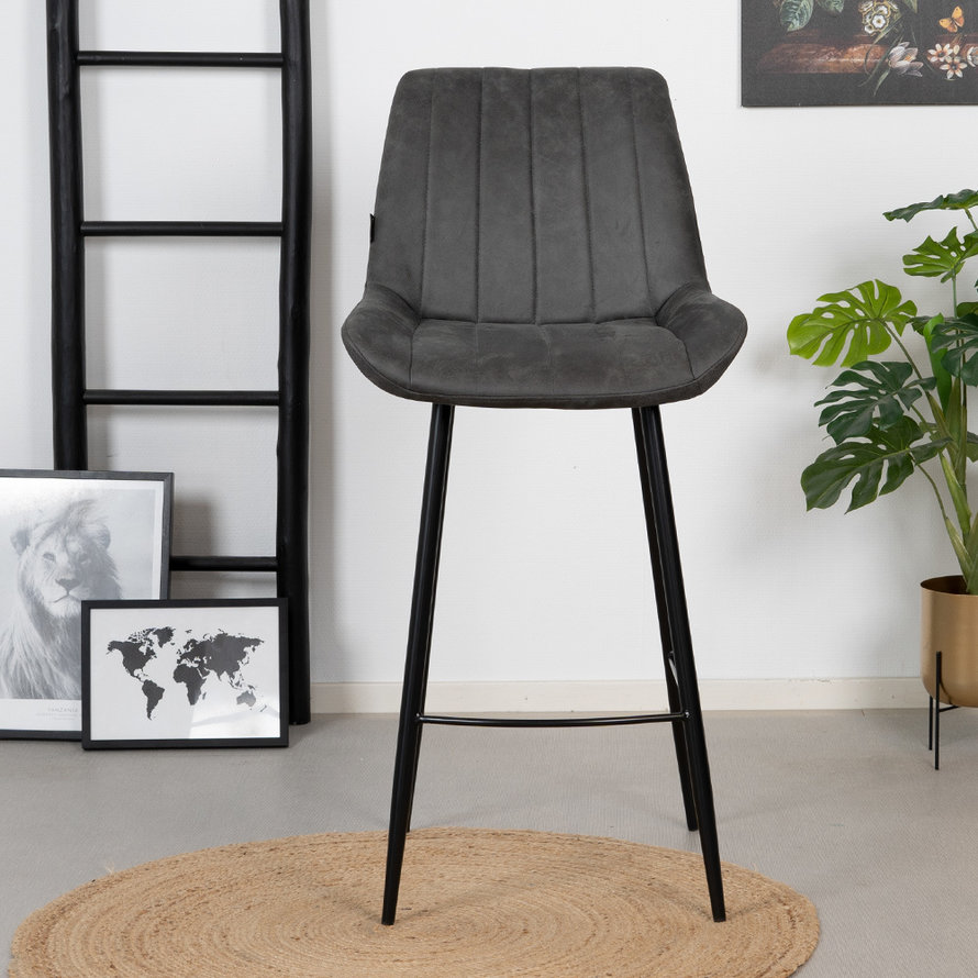 Industriële barkruk Brooke antraciet 72 cm - Afbeelding 3