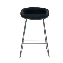 Alternative view of Velvet barkruk Oslo zwart 66 cm