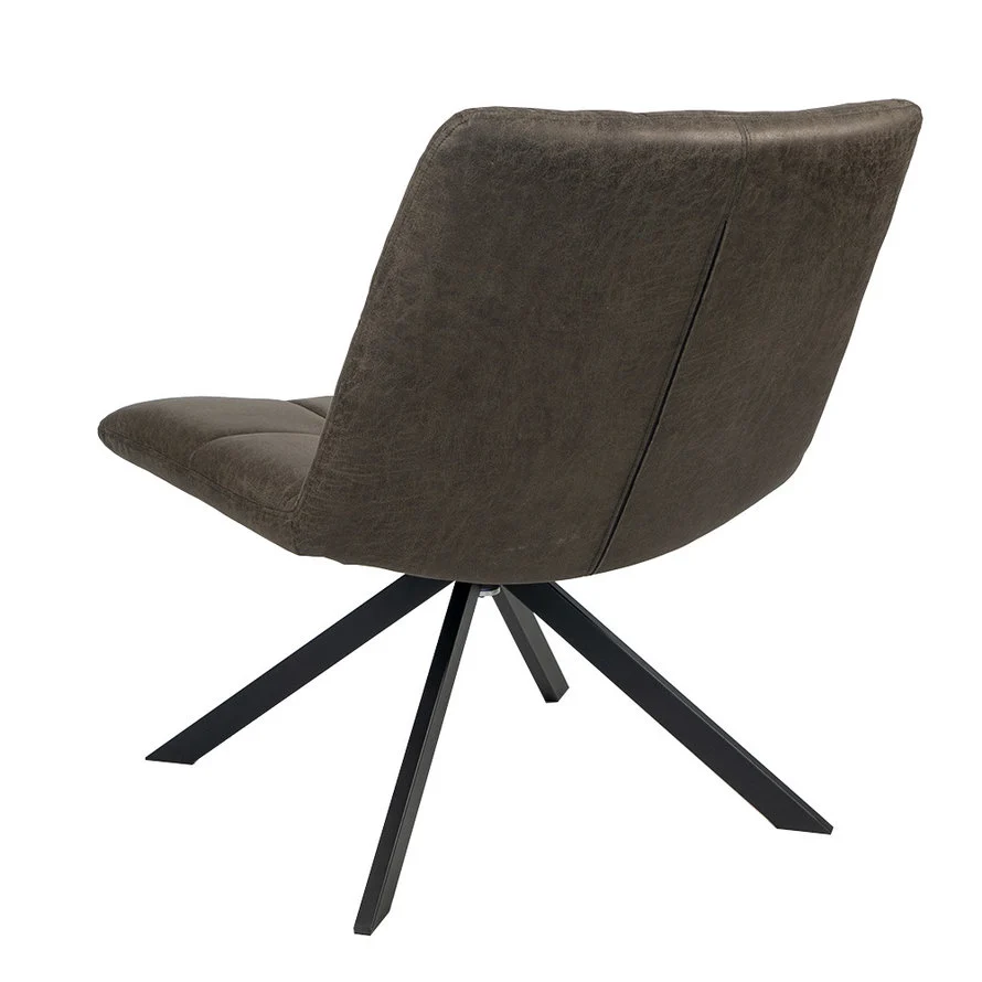 Industriële fauteuil Eevi antraciet eco-leer - Afbeelding 3
