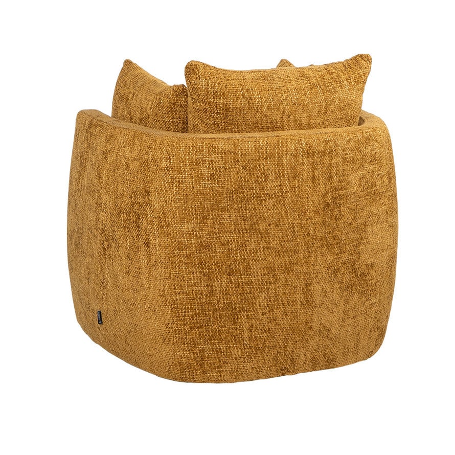 Fauteuil Ruby chenille stof okergeel - Afbeelding 3
