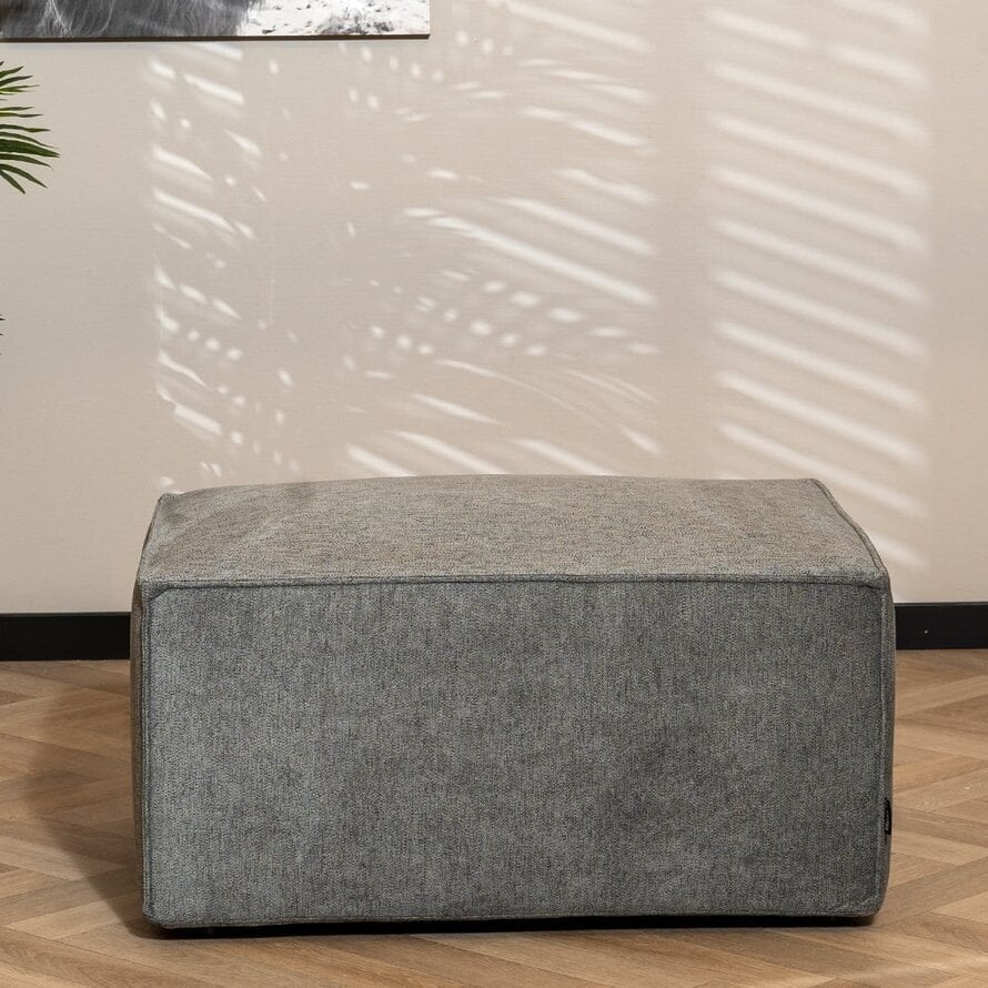 Hocker Memphis antraciet stof gemêleerd - Afbeelding 2