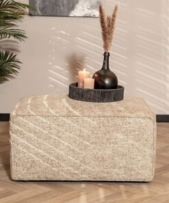 Hocker Memphis taupe stof chenille - Afbeelding 3