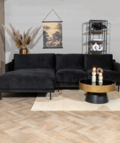 Alternative view of Velvet hoekbank Denver zwart links