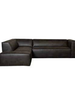 Industriële hoekbank Memphis eco-leer antraciet links