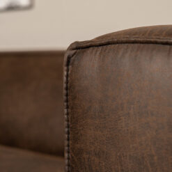 Industriële hoekbank Memphis eco-leer bruin links - Afbeelding 5