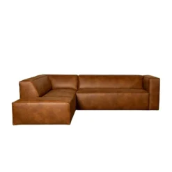 Hoekbank Memphis eco-leer cognac links