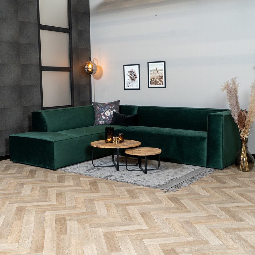 Velvet hoekbank Memphis groen links - Afbeelding 3