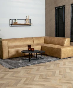 Alternative view of Industriële hoekbank Memphis eco-leer beige rechts