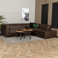 Industriële hoekbank Memphis eco-leer bruin rechts - Afbeelding 3