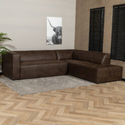 Industriële hoekbank Memphis eco-leer bruin rechts - Afbeelding 4