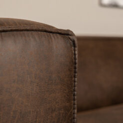 Industriële hoekbank Memphis eco-leer bruin rechts - Afbeelding 7