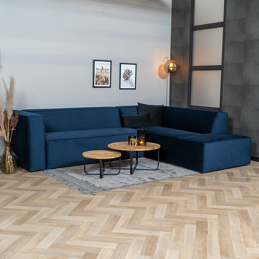 Velvet hoekbank Memphis blauw rechts - Afbeelding 3