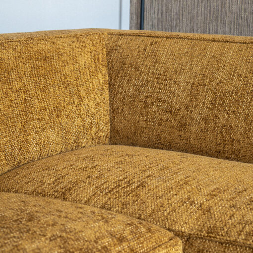 Hoekbank Memphis stof chenille okergeel rechts - Afbeelding 5