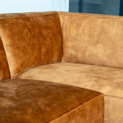 Velvet hoekbank Memphis okergeel rechts - Afbeelding 4