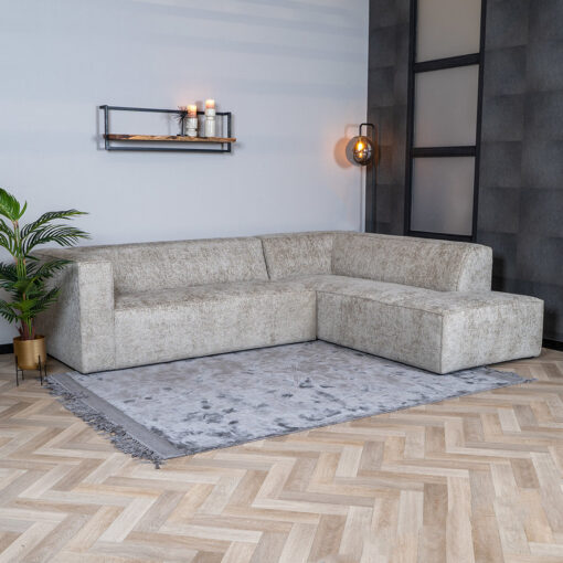 Hoekbank Memphis stof chenille taupe rechts - Afbeelding 4