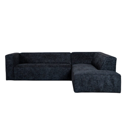 Hoekbank Memphis stof chenille zwart rechts