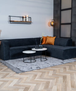 Scandinavische hoekbank Memphis zwart stof gemêleerd rechts - Afbeelding 3