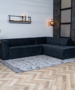 Scandinavische hoekbank Memphis zwart stof gemêleerd rechts - Afbeelding 4