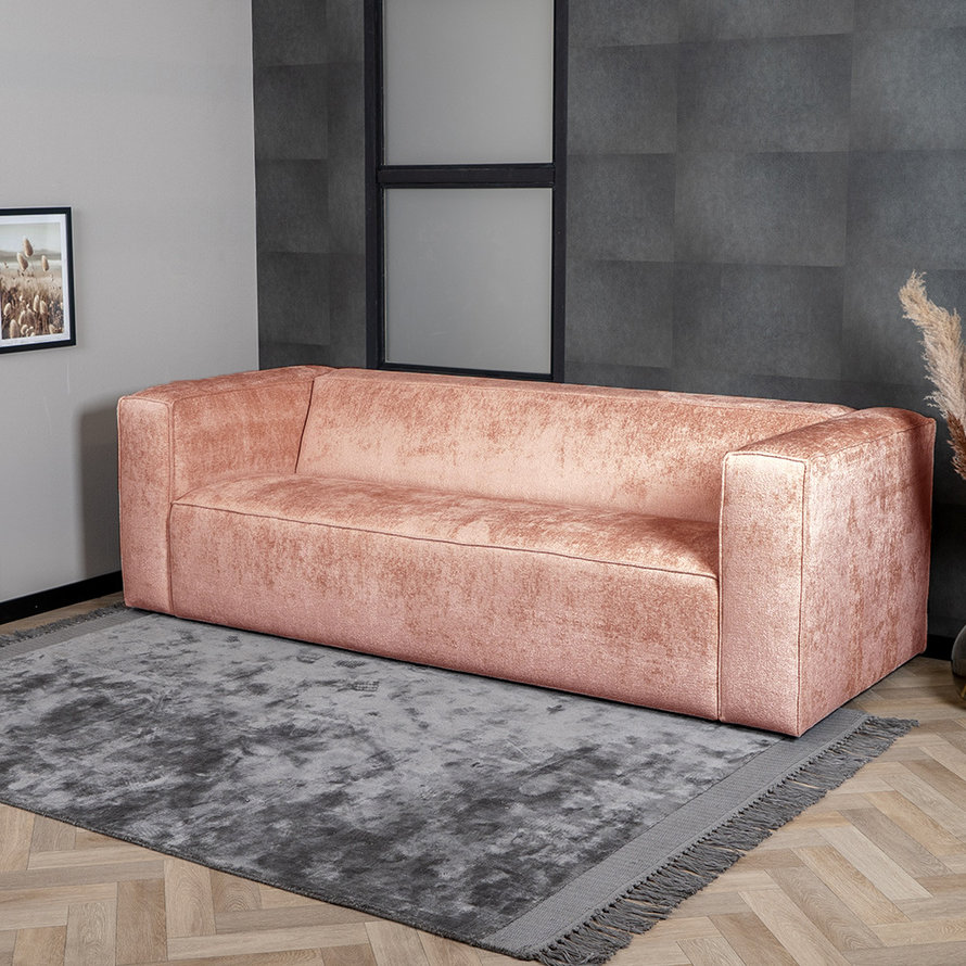 3-zitsbank Memphis stof chenille roze - Afbeelding 2