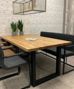 Alternative view of Massief eiken tafel Siem 160 x 90cm U-Poot