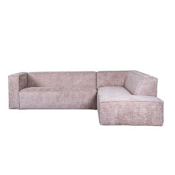 Hoekbank Memphis stof chenille roze rechts