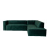 Velvet hoekbank Memphis groen rechts