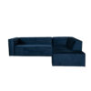 Velvet hoekbank Memphis blauw rechts