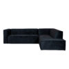 Velvet hoekbank Memphis zwart rechts