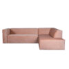 Velvet hoekbank Memphis roze rechts