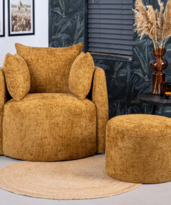 Poef Feline chenille stof zwart