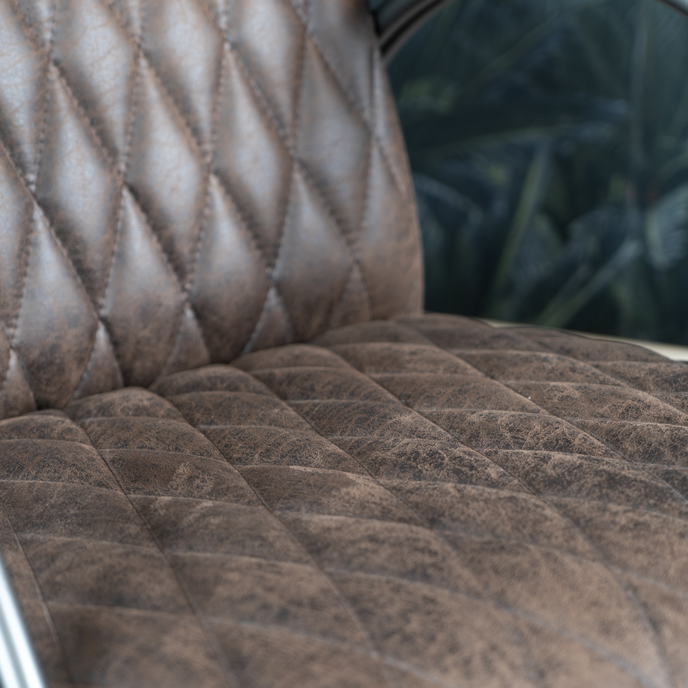 Industriële fauteuil Ivy eco-leer bruin