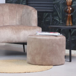 Velvet poef Beau taupe