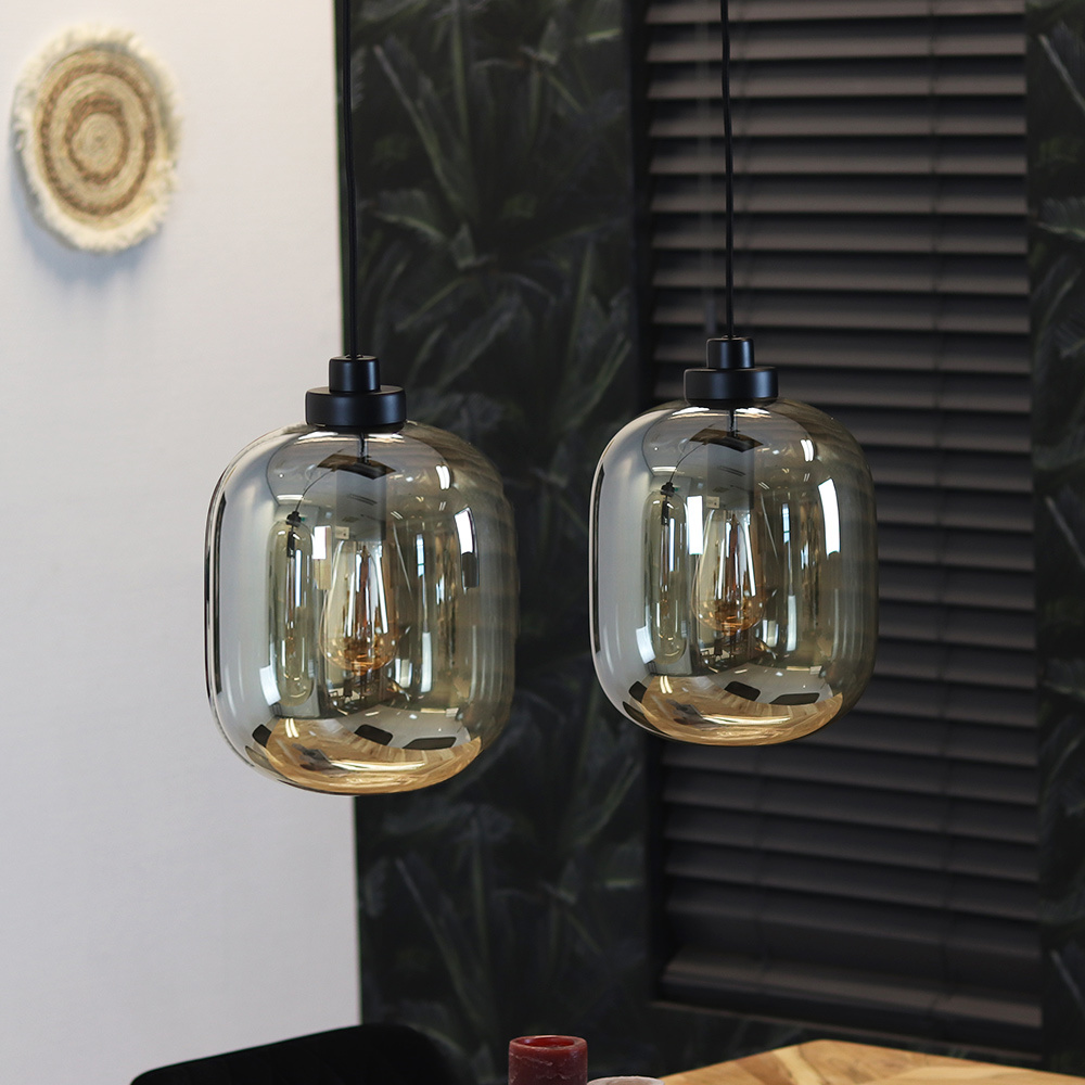 Hanglamp Amber 30 cm 2-lichts glas