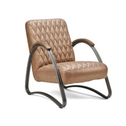 Industriële fauteuil Ivy eco-leer beige