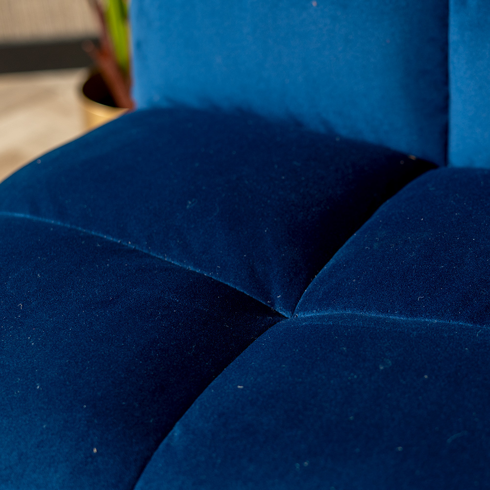 Velvet fauteuil Malaga donkerblauw