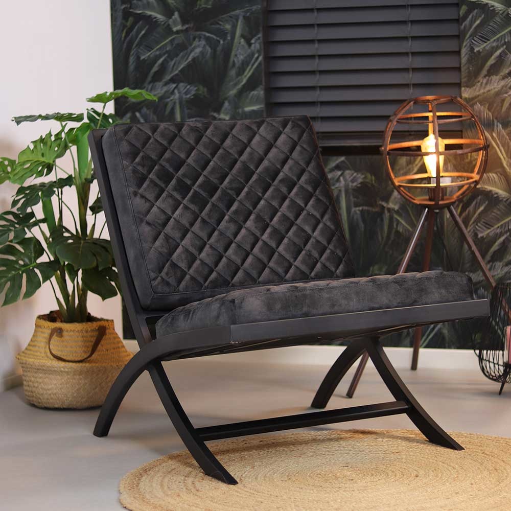 Design fauteuil Madrid velvet Luxury antraciet