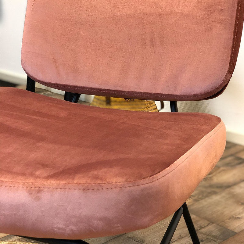 Kleine velvet fauteuil Elena roze