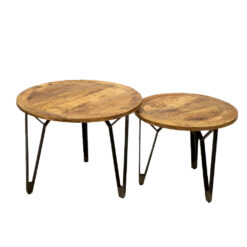 Industriële Salontafel set Levi mangohout (set van 2)