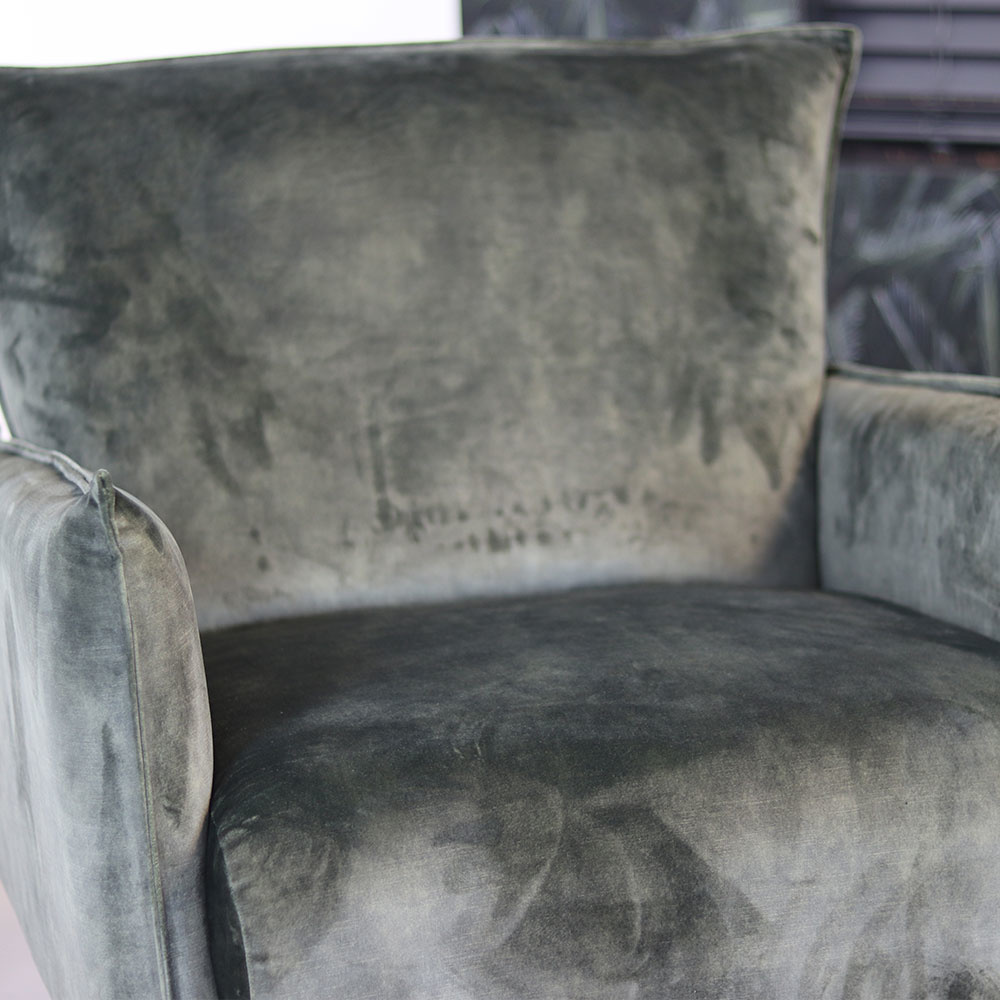 Velvet fauteuil Mika groen