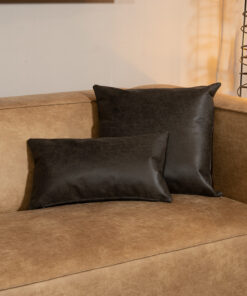 Sierkussen Kyla eco-leer antraciet 25 x 45 cm