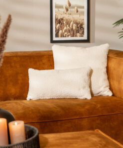 Sierkussen Nora bouclé stof wit 25 x 45 cm