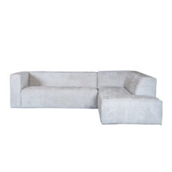 Hoekbank Memphis wit stof chenille rechts