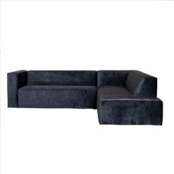 Velvet hoekbank Memphis antraciet rechts