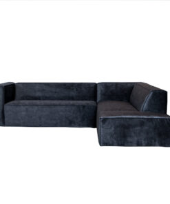 Velvet hoekbank Memphis antraciet rechts